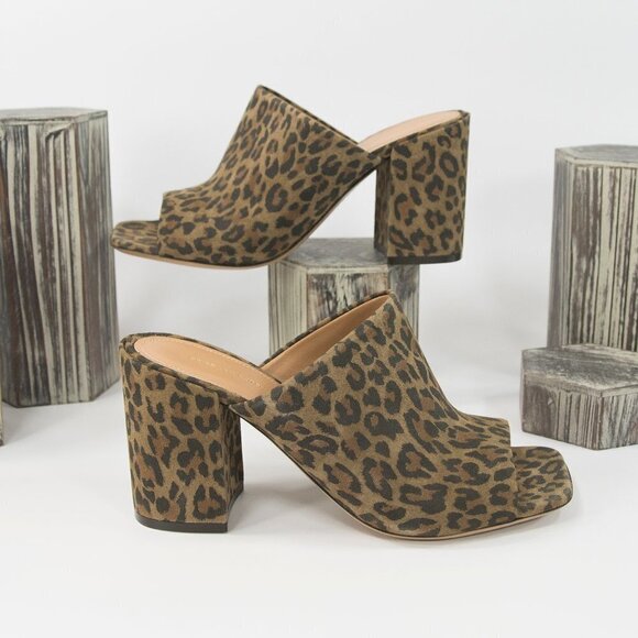 Dries Van Noten Leopard Suede Leather Mules 39.5